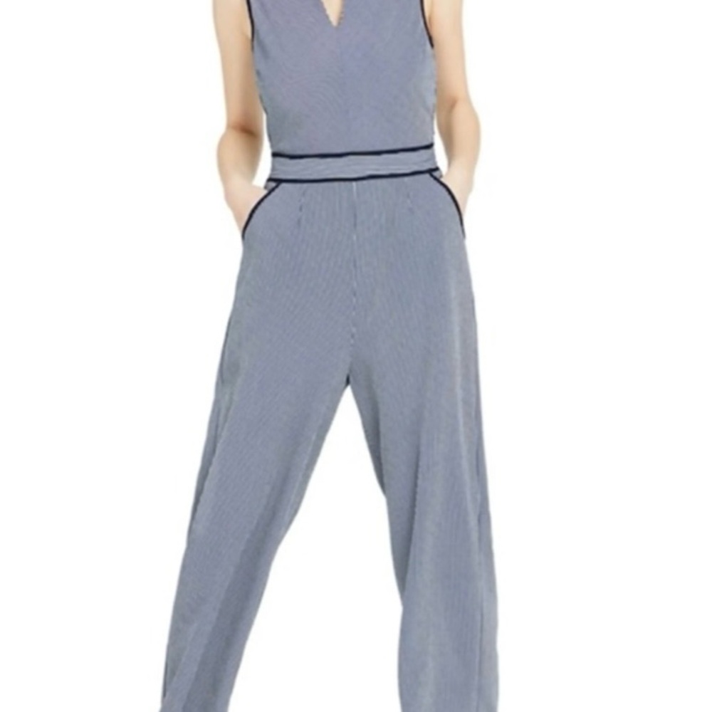 Elegant Blue Sleeveless Jumpsuit